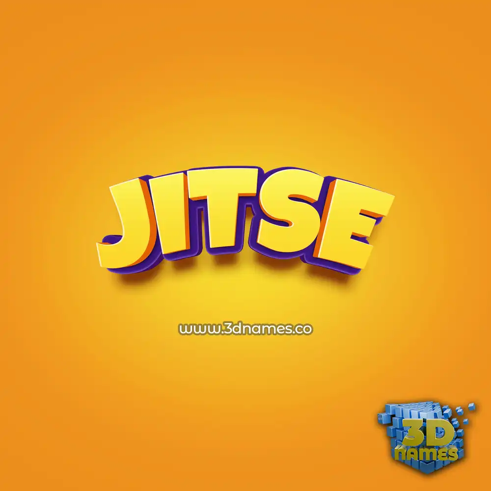 jitse in Orange Toon style - 3D name wallpaper