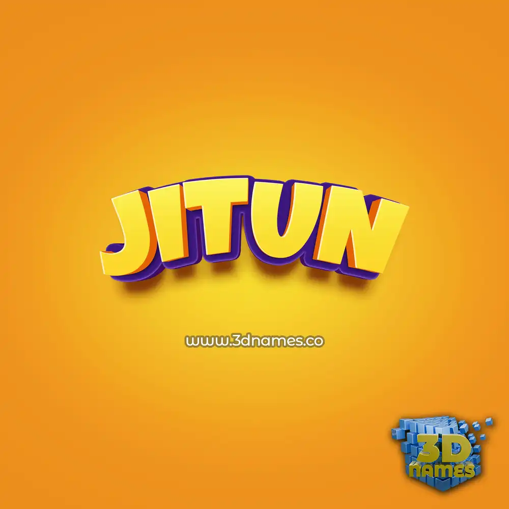 jitun in Orange Toon style - 3D name wallpaper