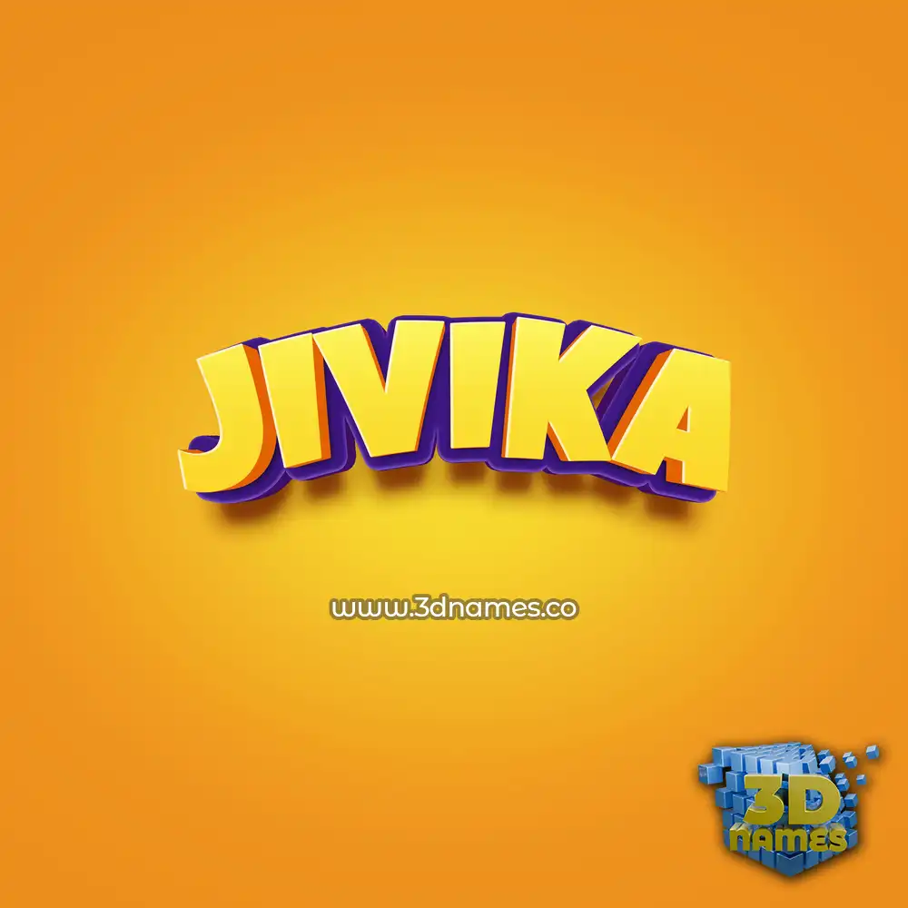 jivika in Orange Toon style - 3D name wallpaper