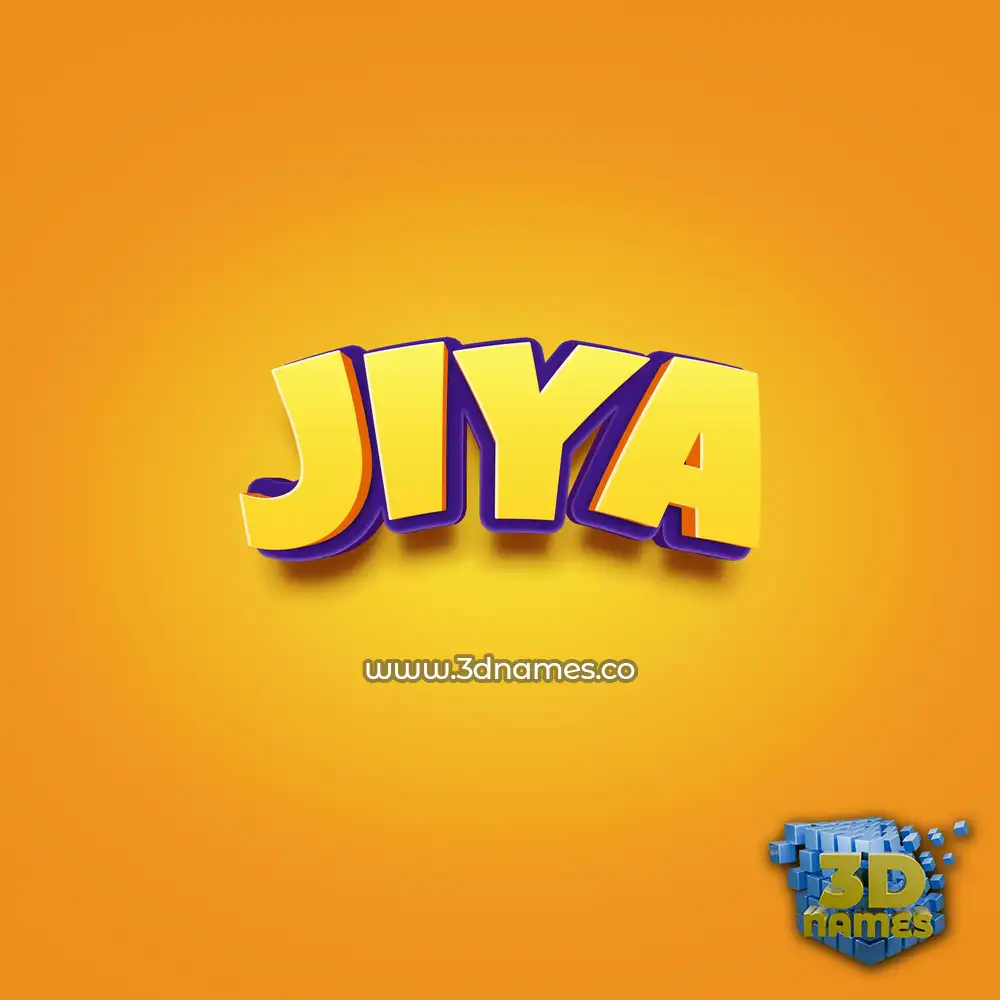 jiya in Orange Toon style - 3D name wallpaper