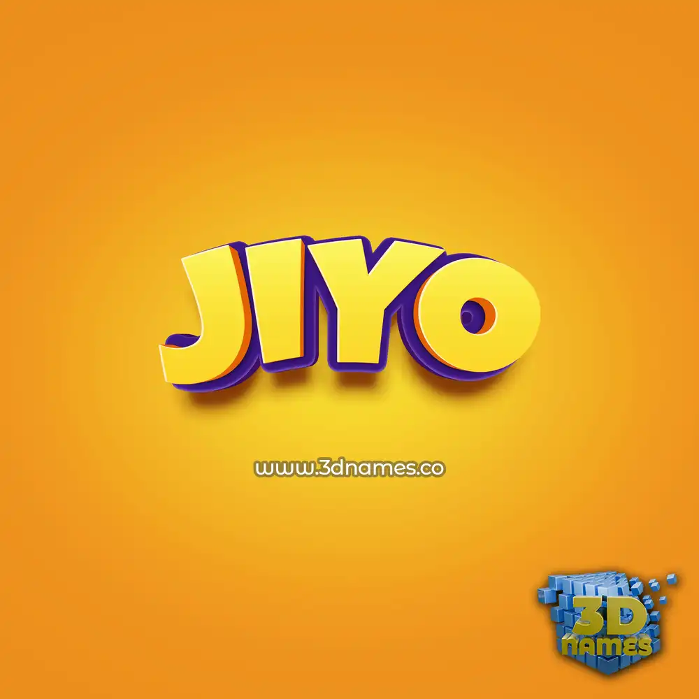 jiyo in Orange Toon style - 3D name wallpaper