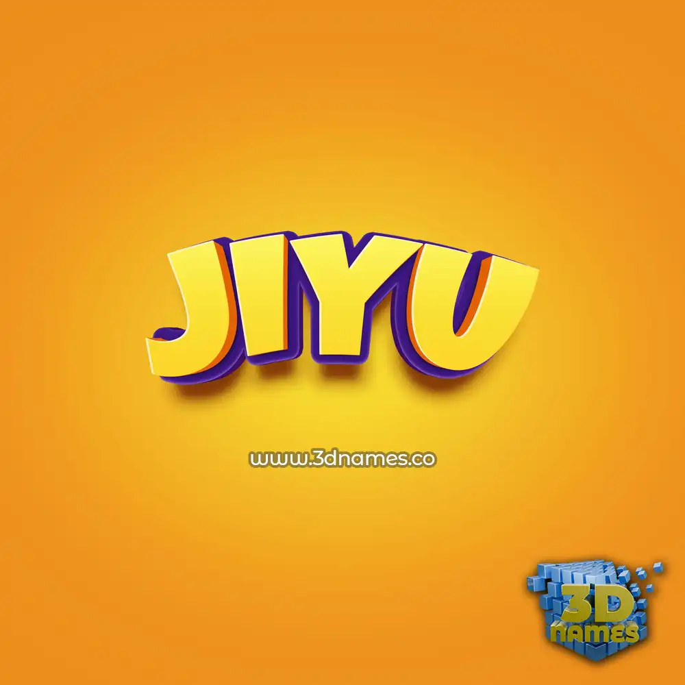 jiyu in Orange Toon style - 3D name wallpaper