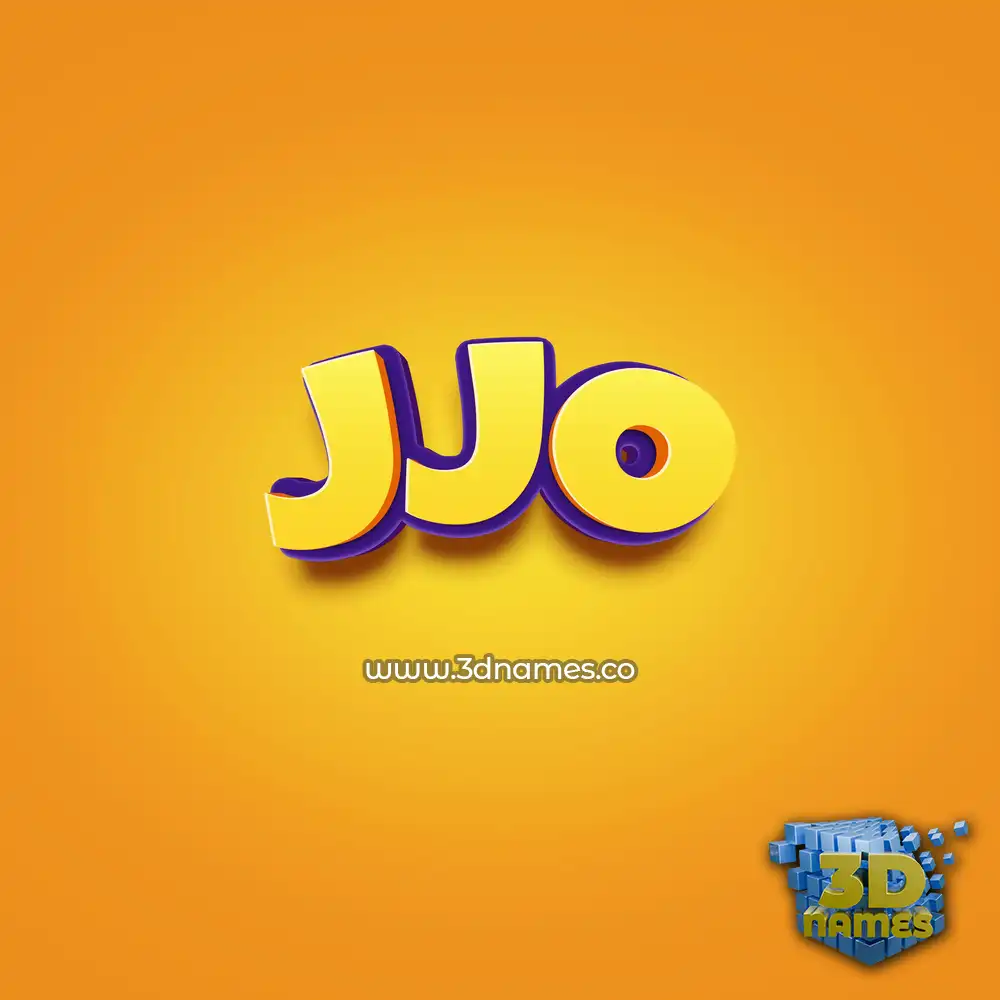 jjo in Orange Toon style - 3D name wallpaper