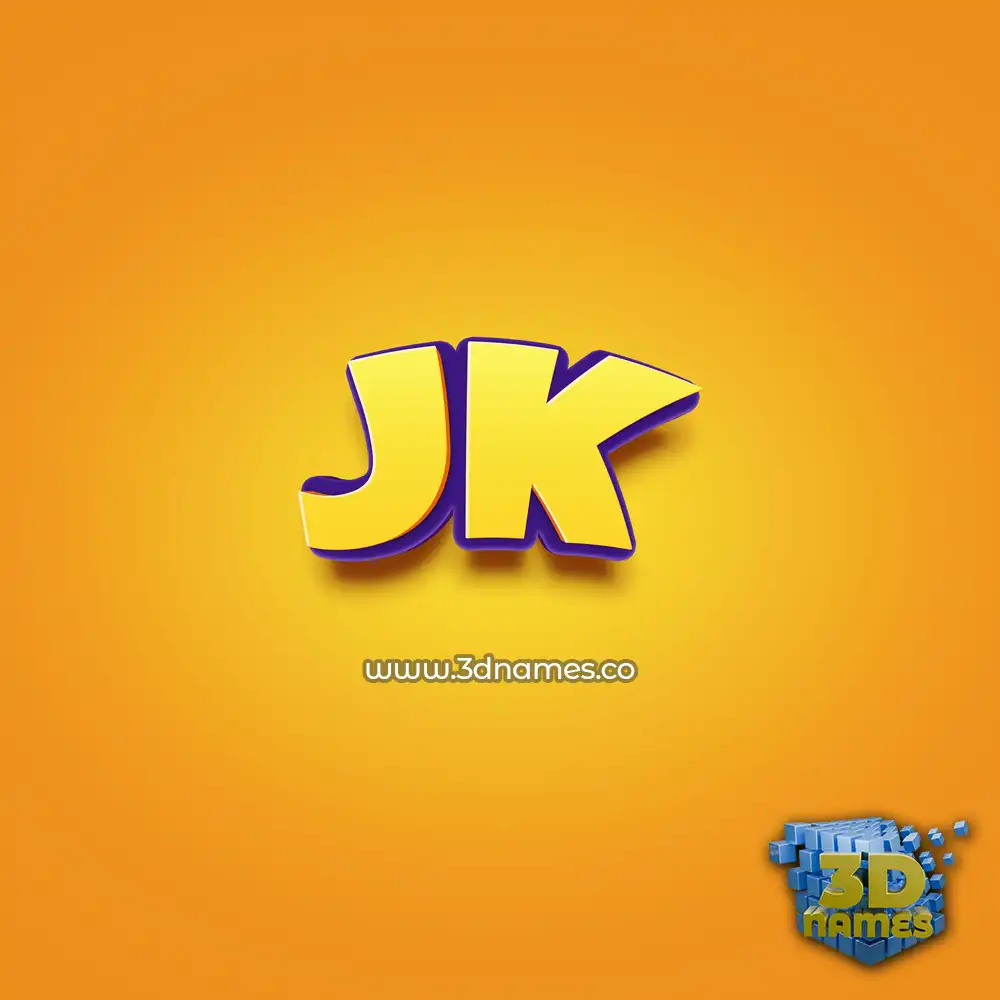 jk in Orange Toon style - 3D name wallpaper