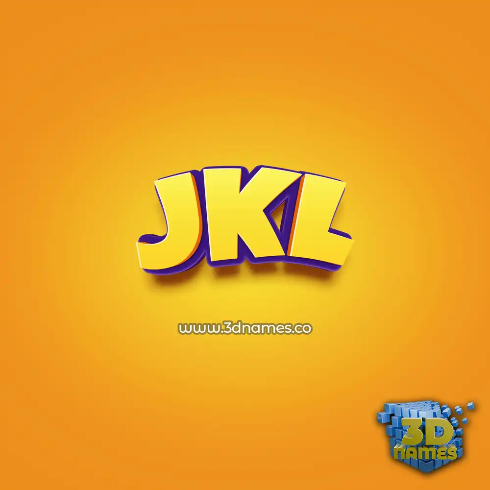 jkl in Orange Toon style - 3D name wallpaper