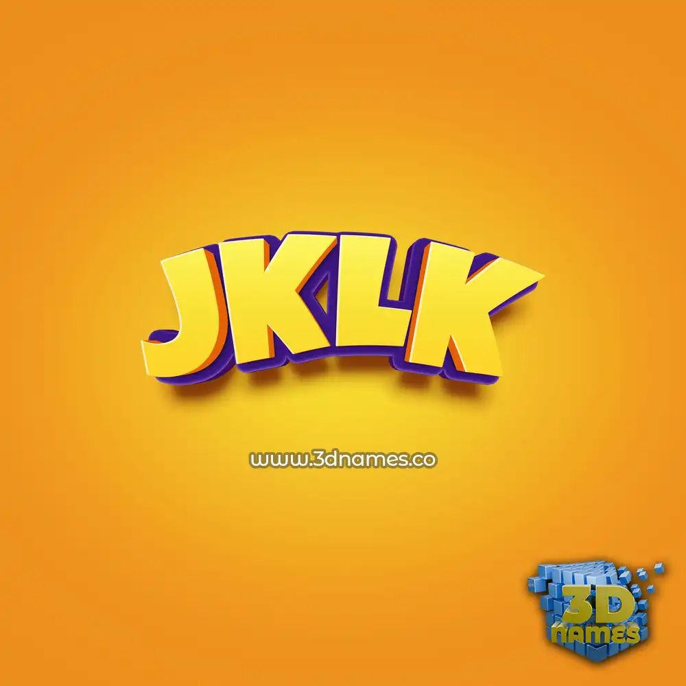 jklk in Orange Toon style - 3D name wallpaper