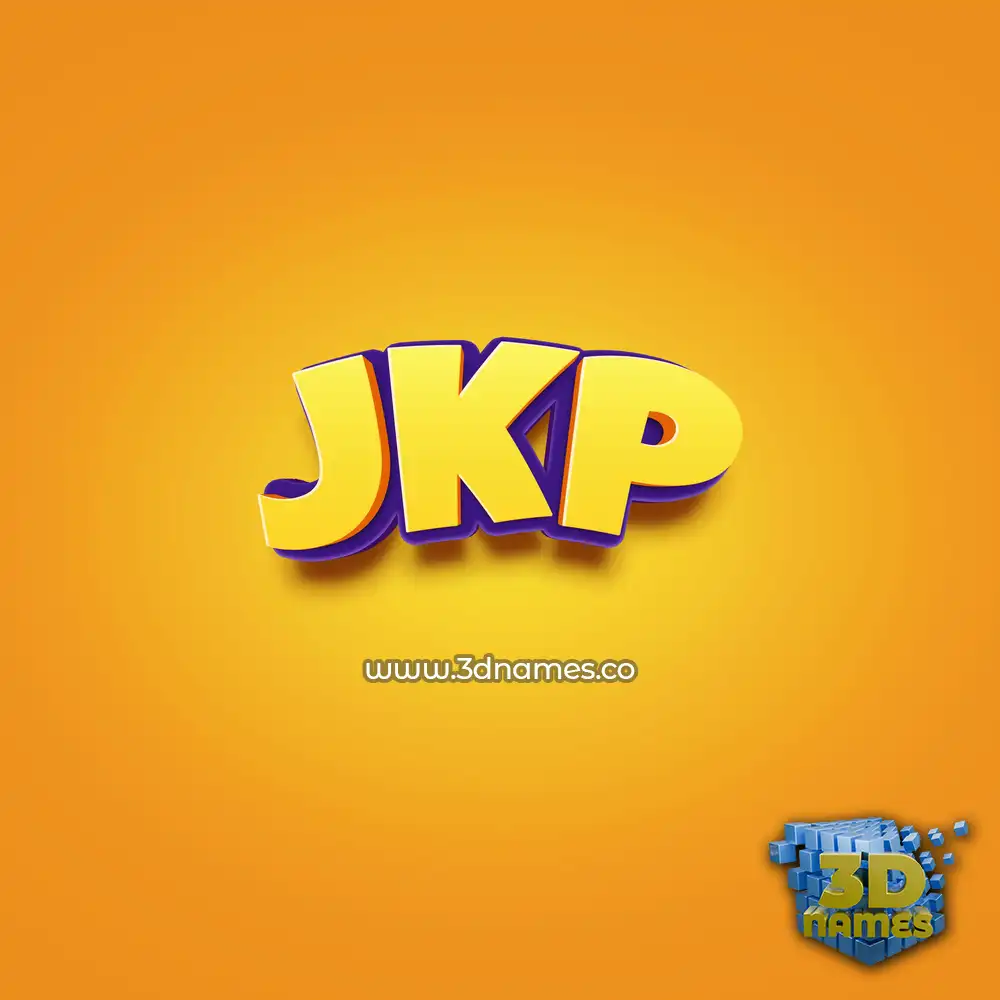 jkp in Orange Toon style - 3D name wallpaper