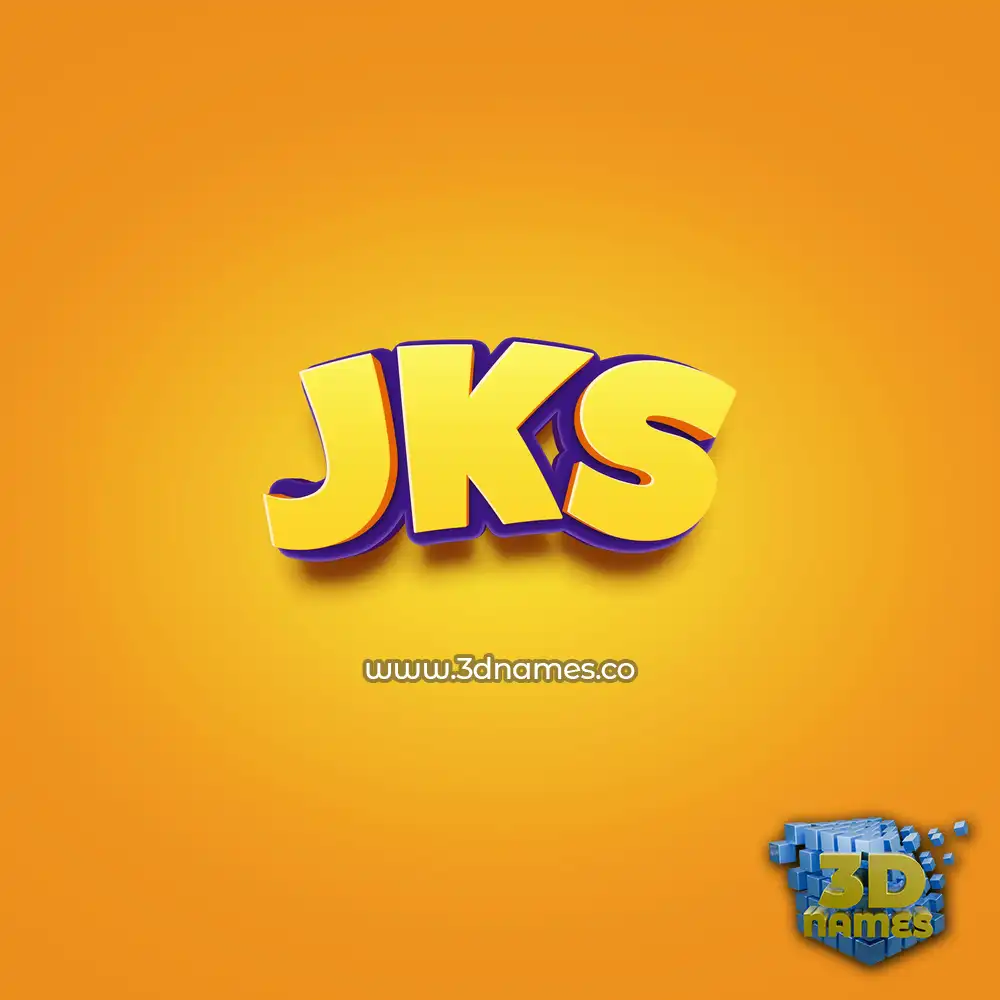 jks in Orange Toon style - 3D name wallpaper