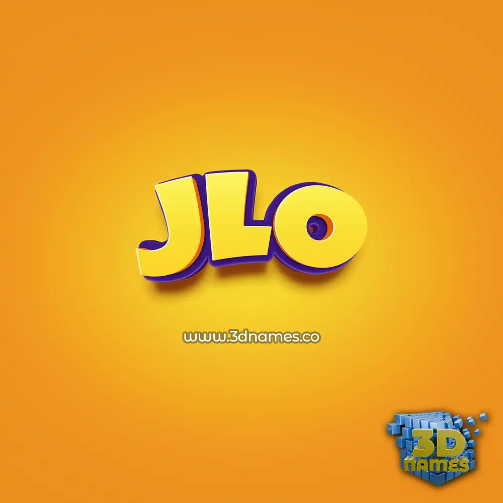 jlo in Orange Toon style - 3D name wallpaper