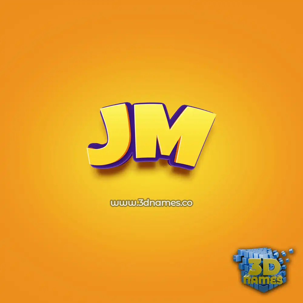 jm in Orange Toon style - 3D name wallpaper