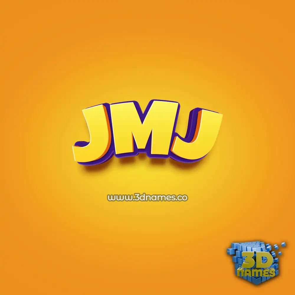 jmj in Orange Toon style - 3D name wallpaper
