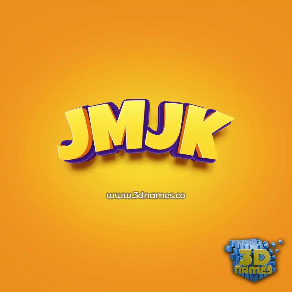 jmjk in Orange Toon style - 3D name wallpaper