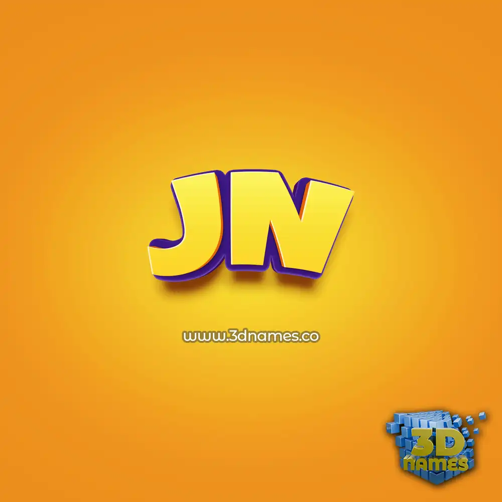 jn in Orange Toon style - 3D name wallpaper
