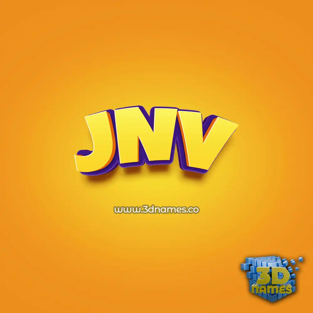 jnv in Orange Toon style - 3D name wallpaper