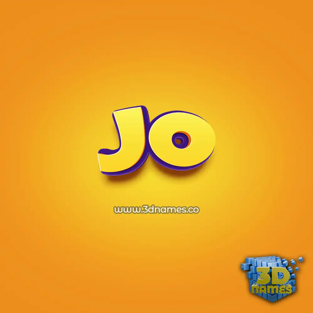 jo in Orange Toon style - 3D name wallpaper