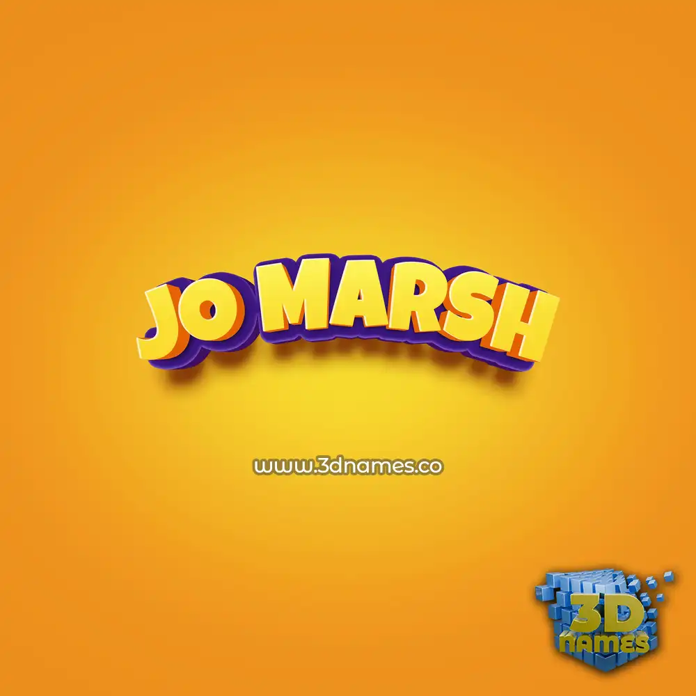 jo marsh in Orange Toon style - 3D name wallpaper