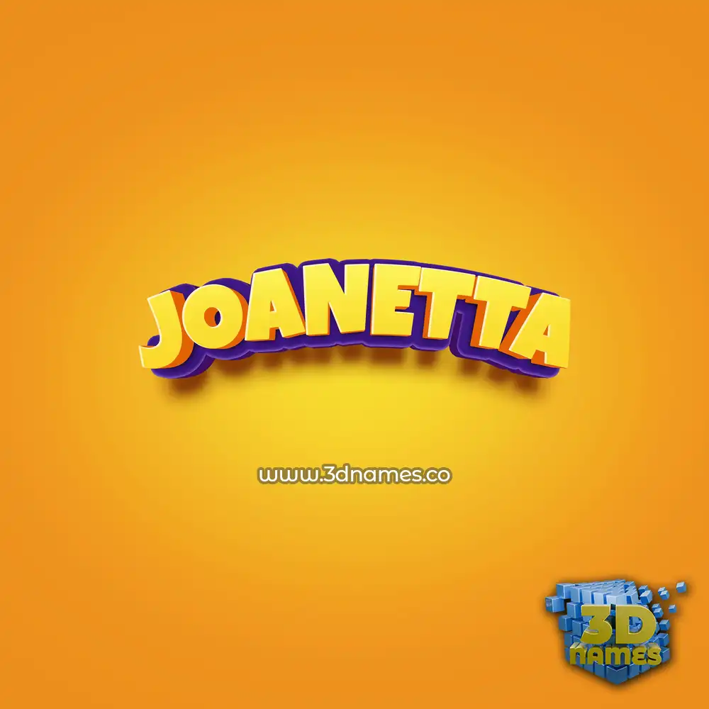 joanetta in Orange Toon style - 3D name wallpaper