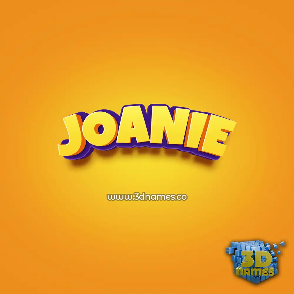 joanie in Orange Toon style - 3D name wallpaper