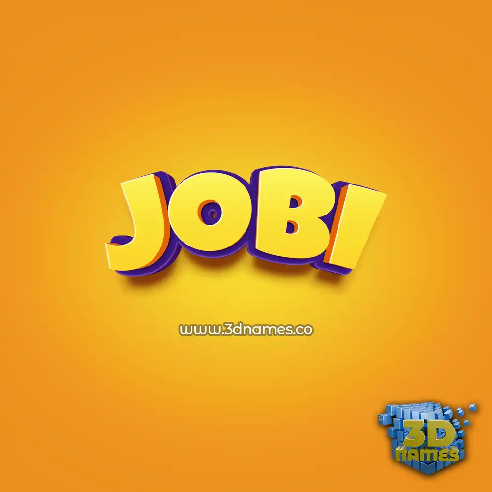 jobi in Orange Toon style - 3D name wallpaper