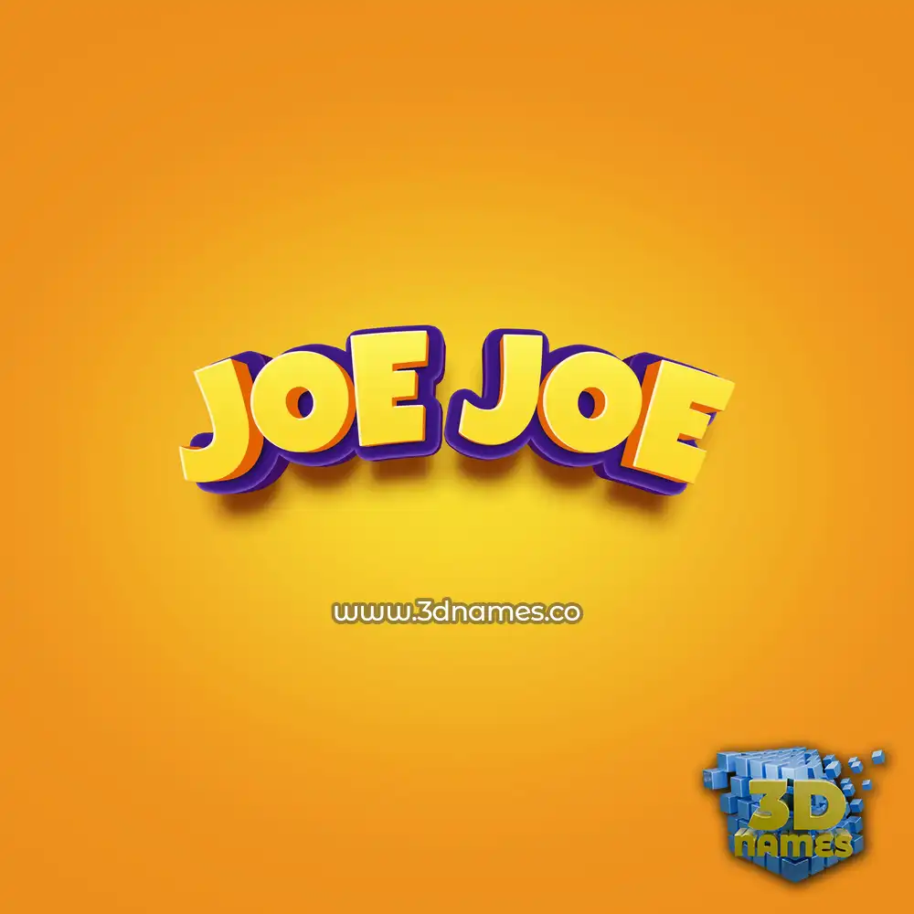 joe joe in Orange Toon style - 3D name wallpaper
