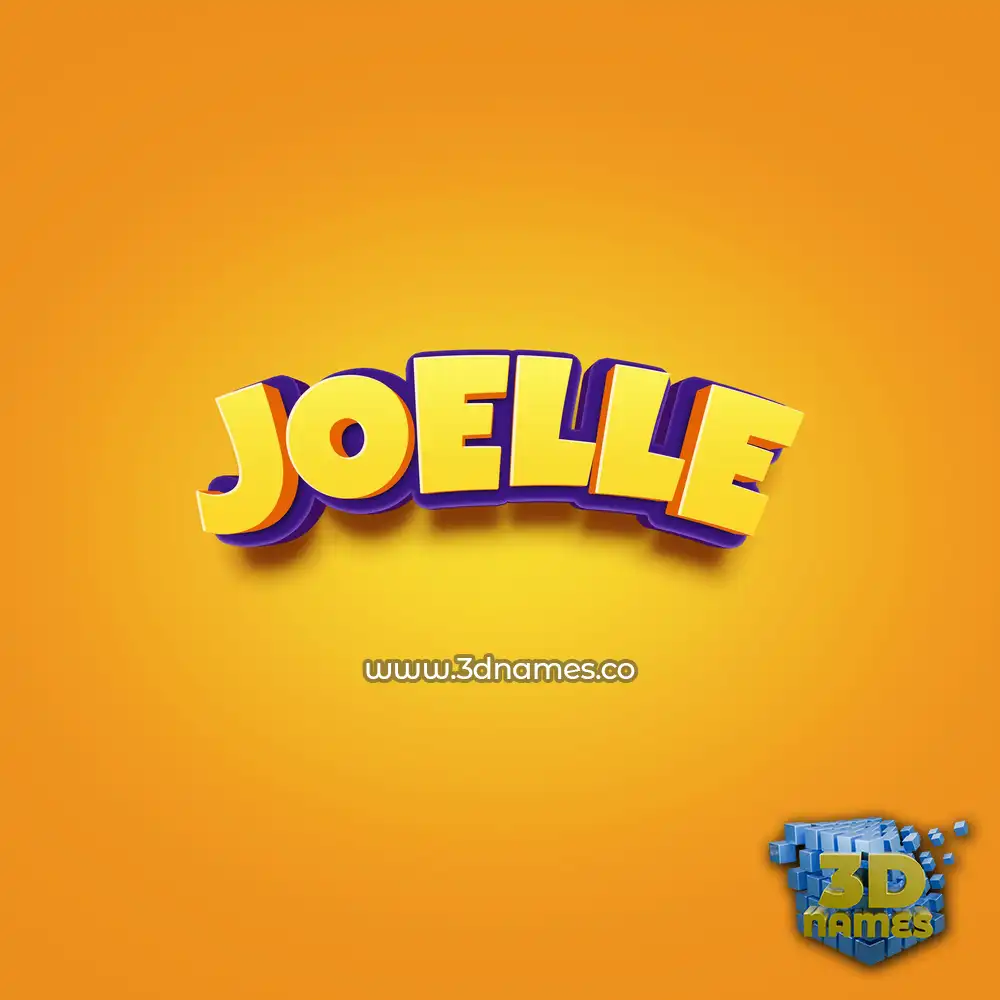joelle in Orange Toon style - 3D name wallpaper