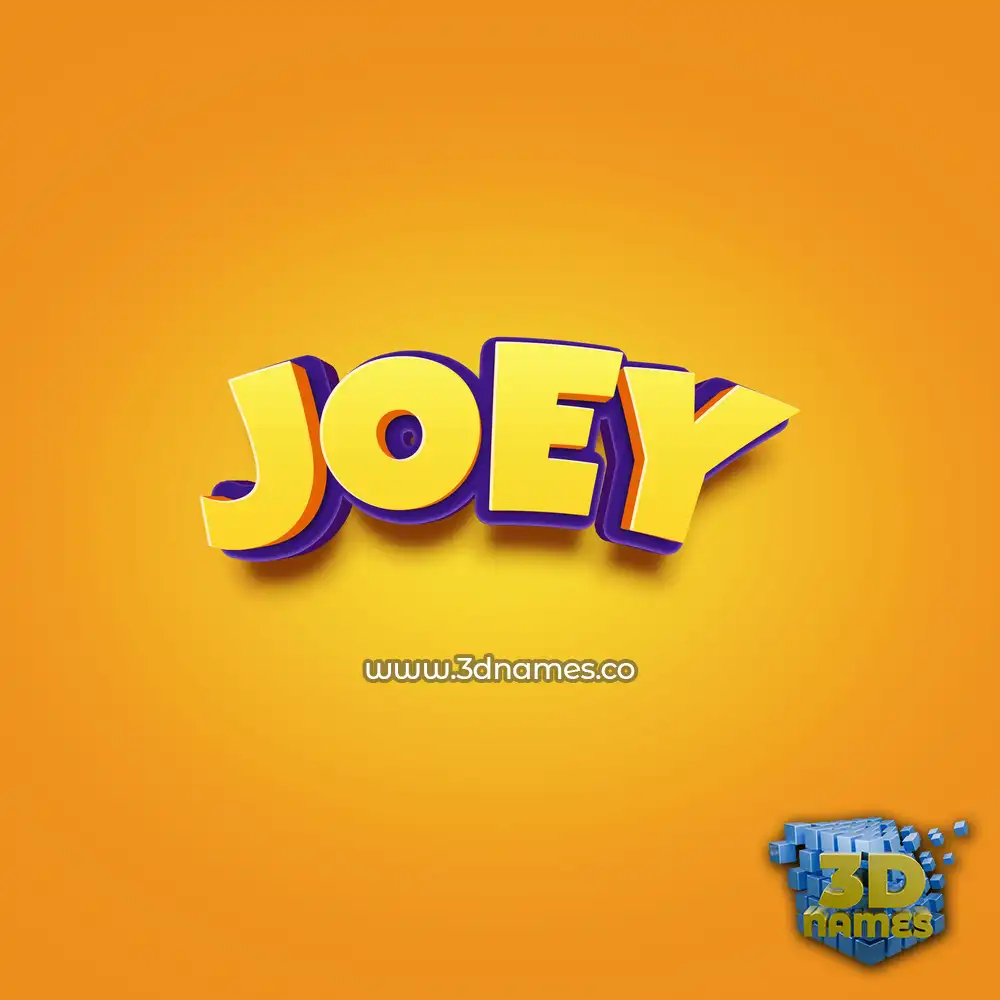 joey in Orange Toon style - 3D name wallpaper