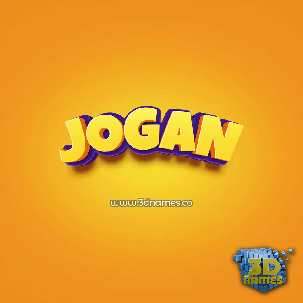 jogan in Orange Toon style - 3D name wallpaper