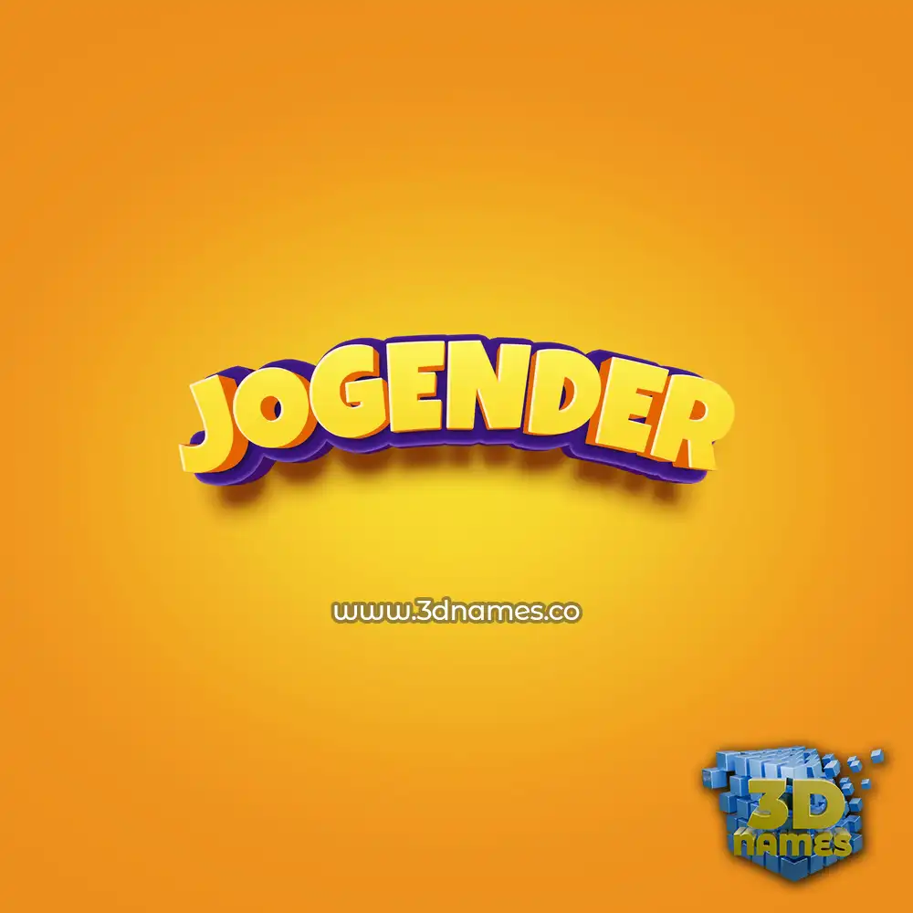 jogender in Orange Toon style - 3D name wallpaper