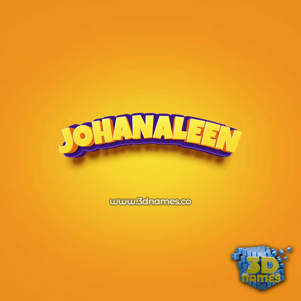 johanaleen in Orange Toon style - 3D name wallpaper