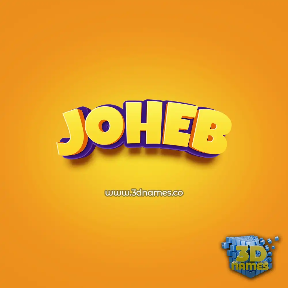 joheb in Orange Toon style - 3D name wallpaper