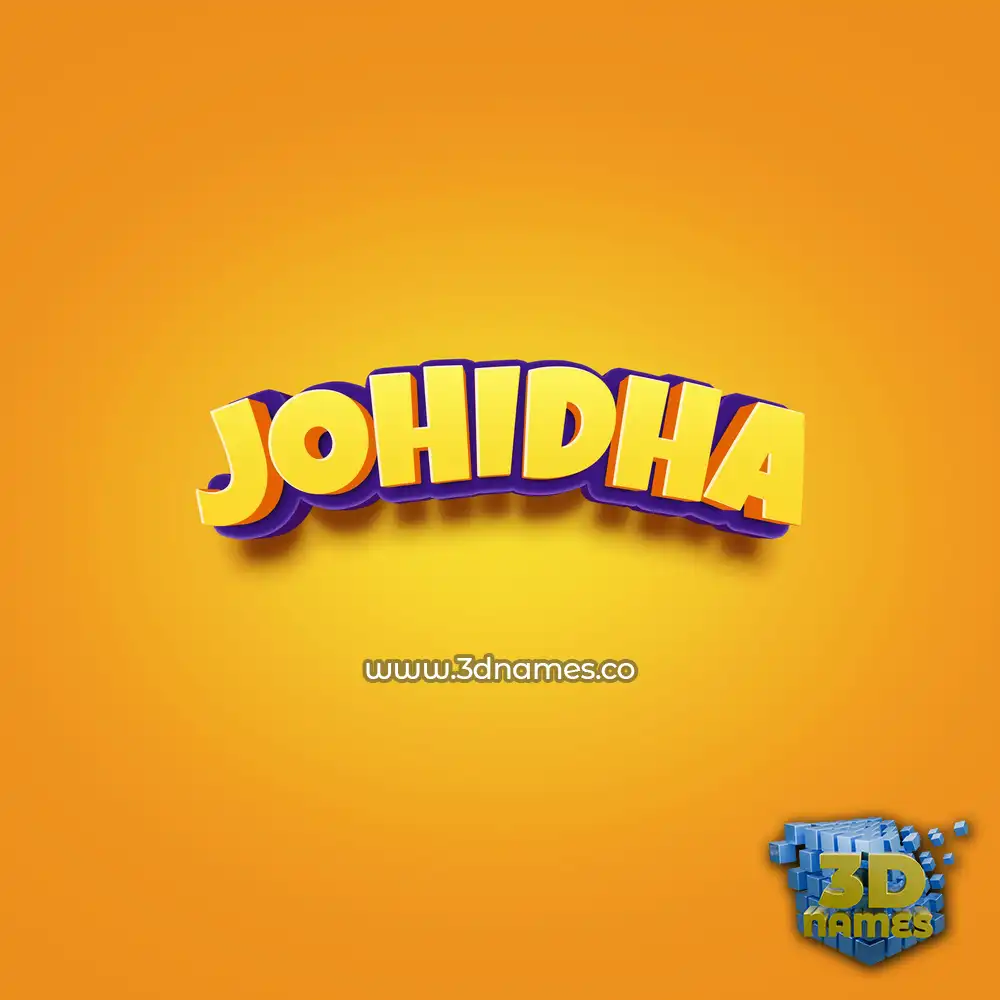 johidha in Orange Toon style - 3D name wallpaper
