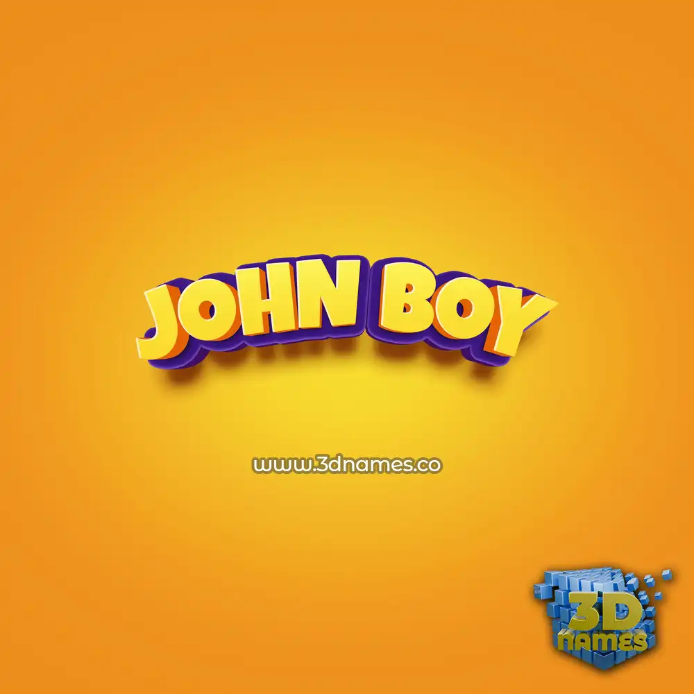 john boy in Orange Toon style - 3D name wallpaper