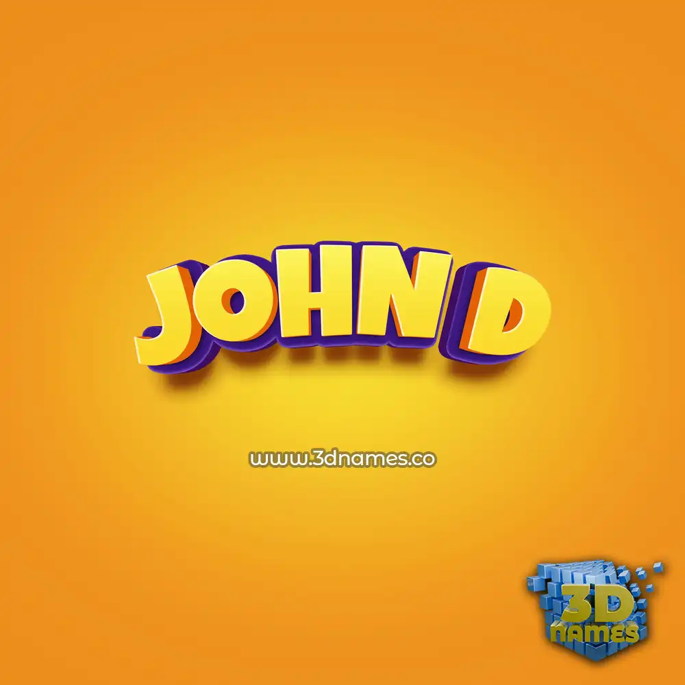 john d in Orange Toon style - 3D name wallpaper