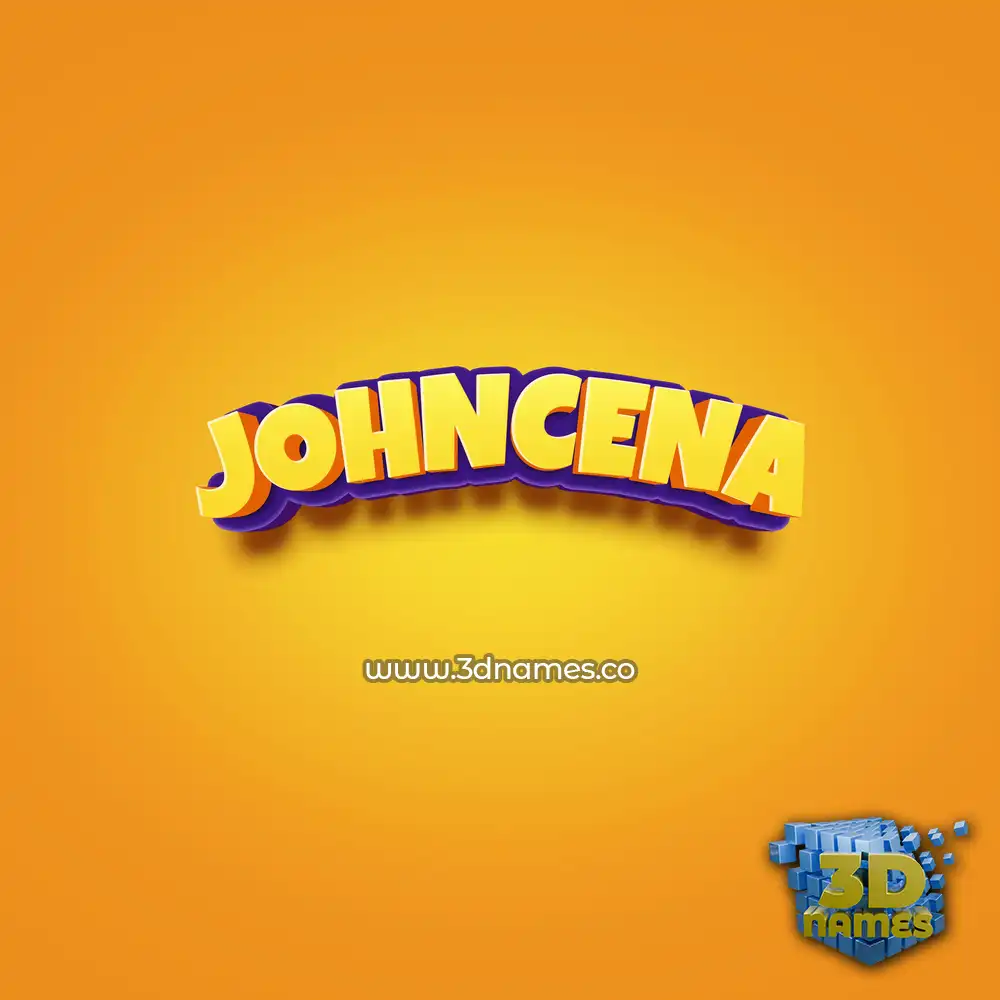 johncena in Orange Toon style - 3D name wallpaper