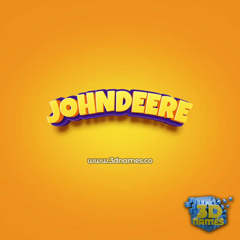 johndeere in Orange Toon style - 3D name wallpaper