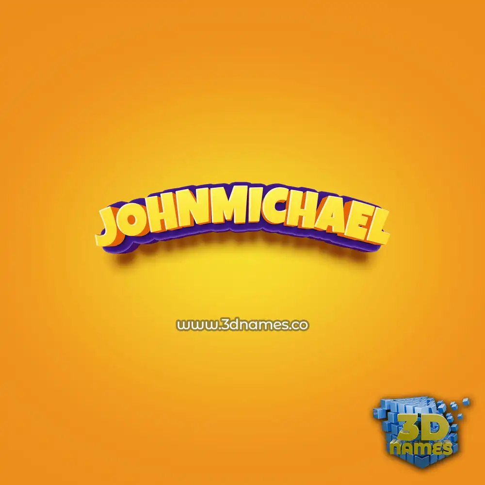 johnmichael in Orange Toon style - 3D name wallpaper