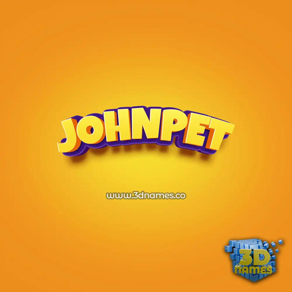 johnpet in Orange Toon style - 3D name wallpaper