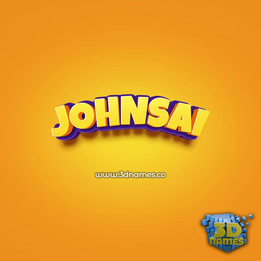 johnsai in Orange Toon style - 3D name wallpaper
