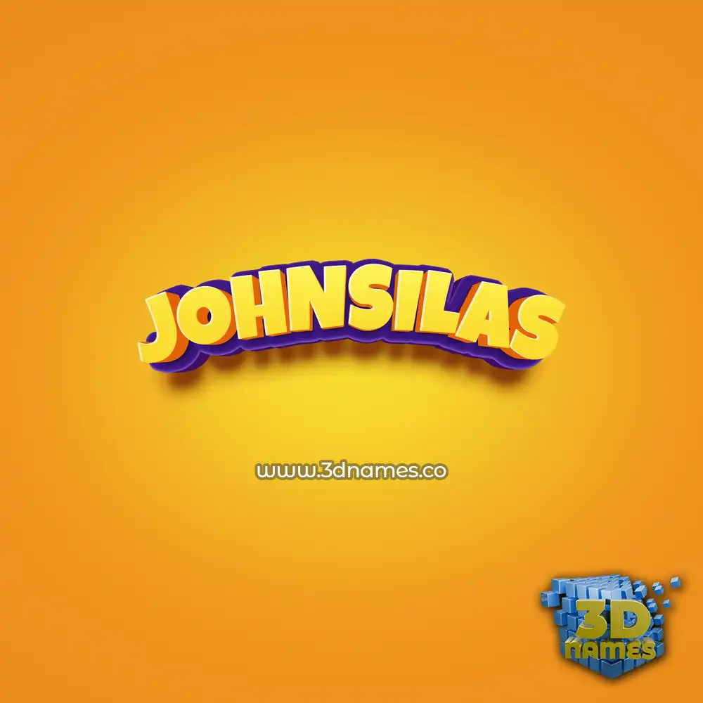 johnsilas in Orange Toon style - 3D name wallpaper