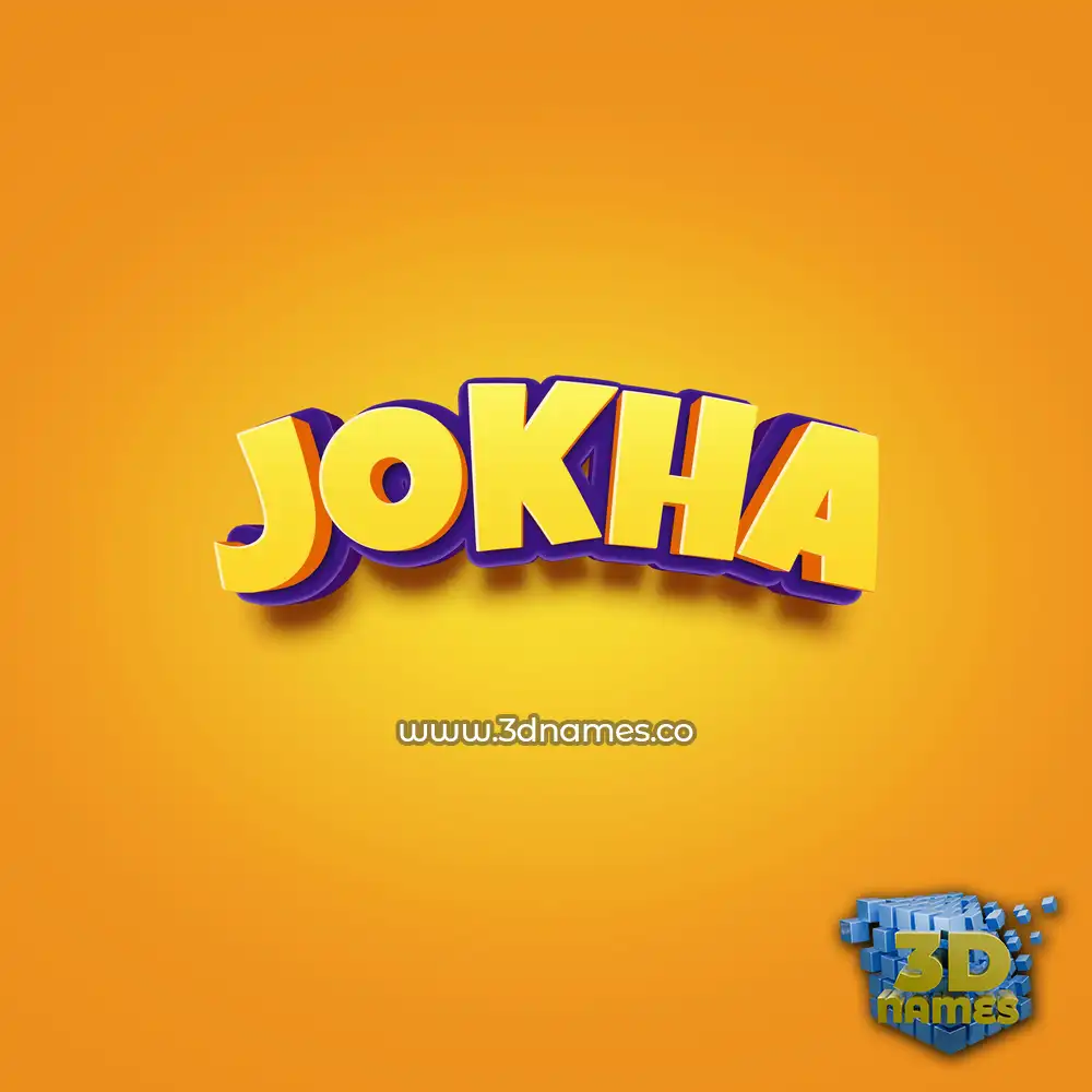 jokha in Orange Toon style - 3D name wallpaper