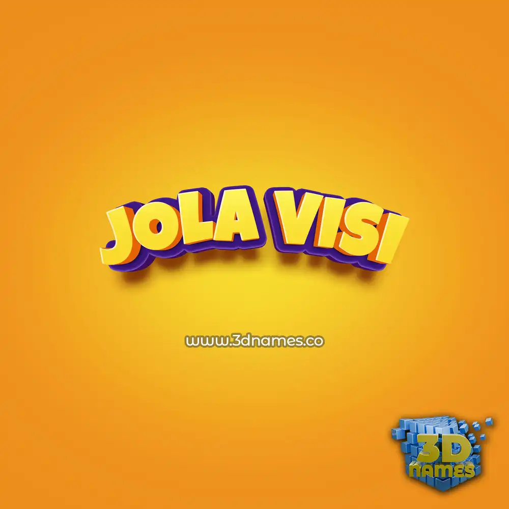 jola visi in Orange Toon style - 3D name wallpaper