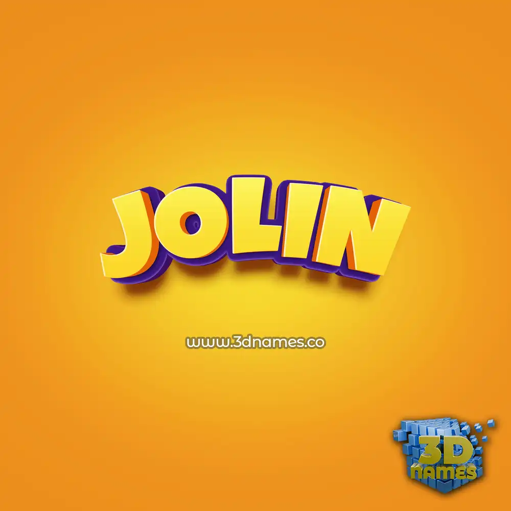 jolin in Orange Toon style - 3D name wallpaper