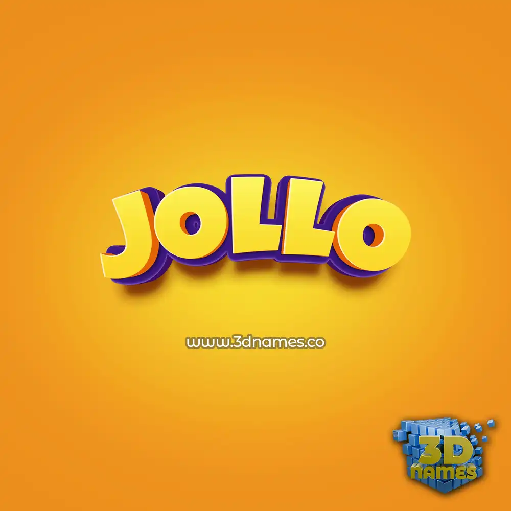 jollo in Orange Toon style - 3D name wallpaper