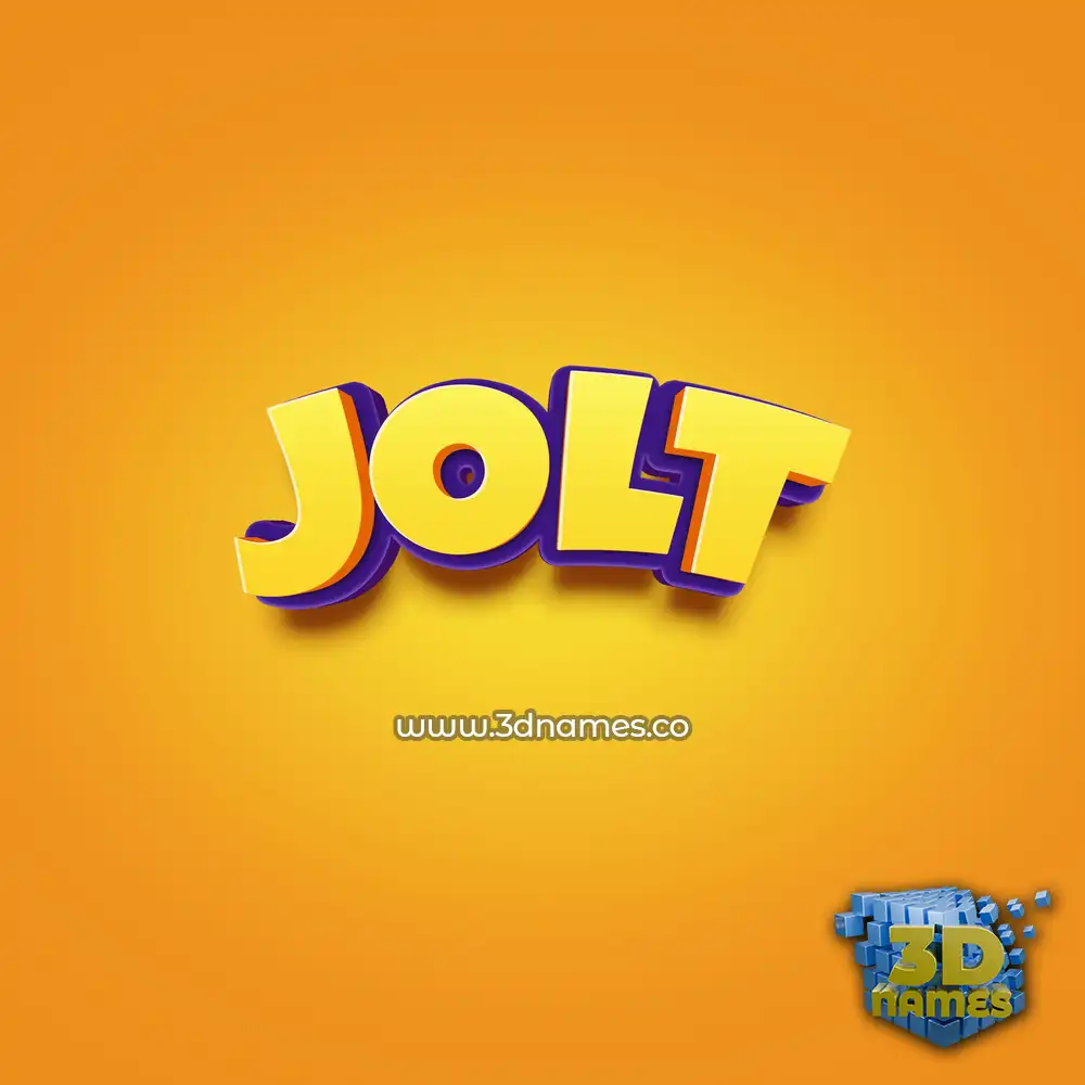 jolt in Orange Toon style - 3D name wallpaper