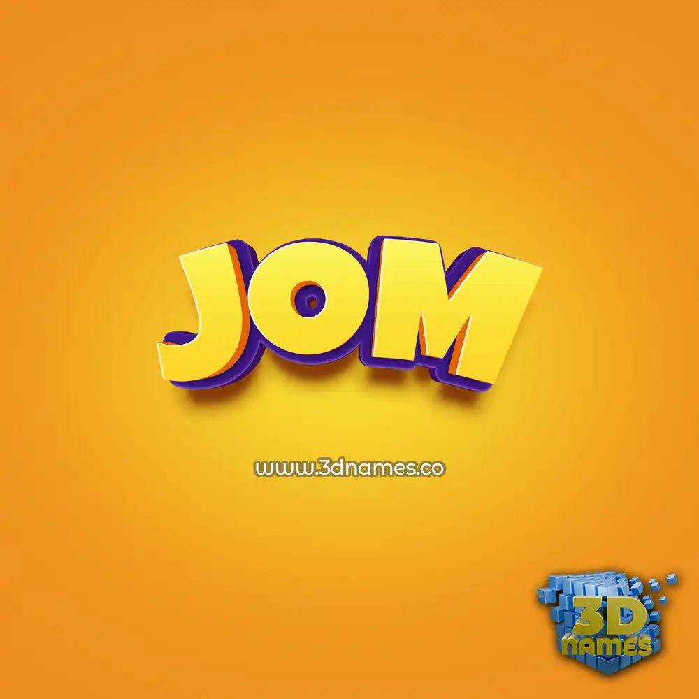 jom in Orange Toon style - 3D name wallpaper