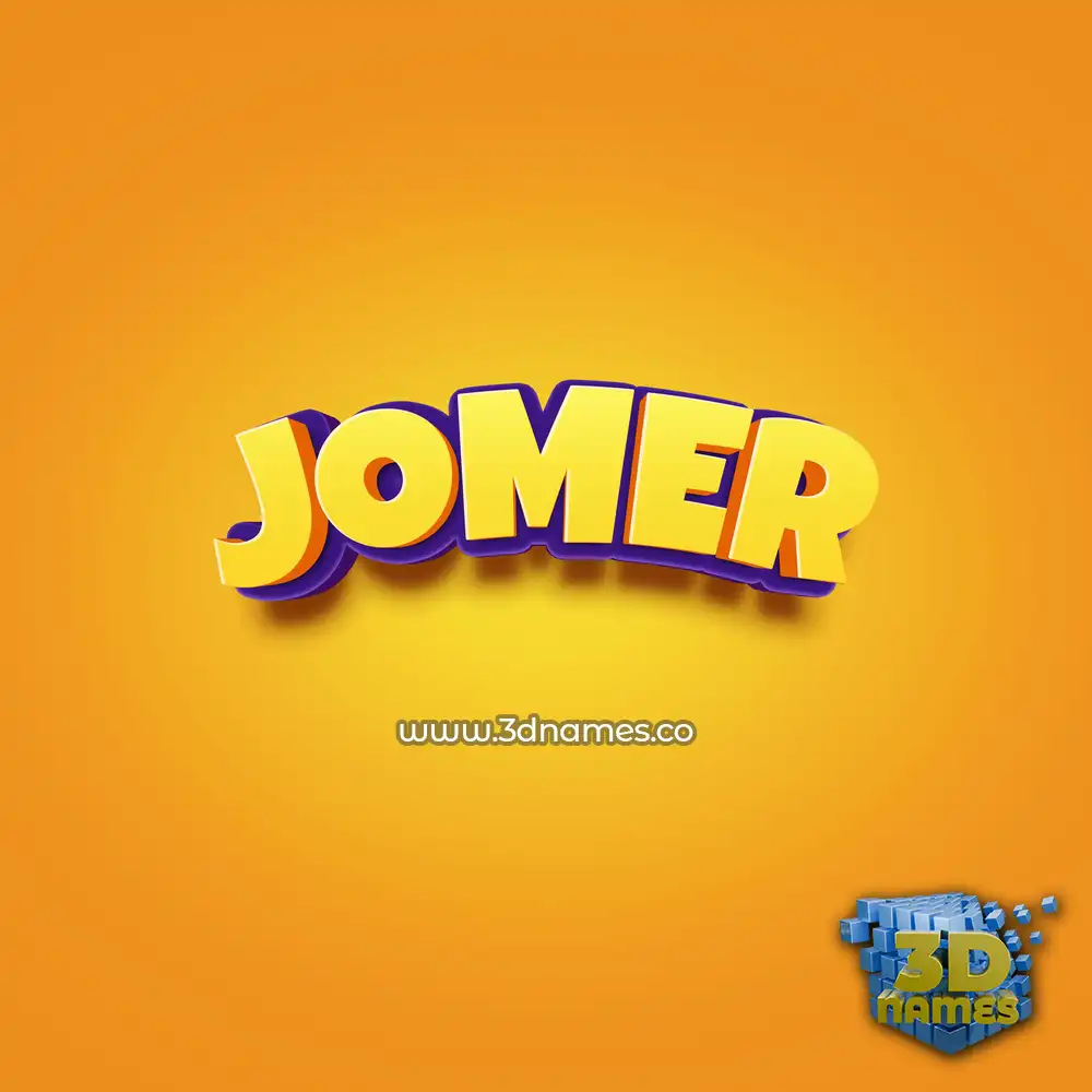 jomer in Orange Toon style - 3D name wallpaper