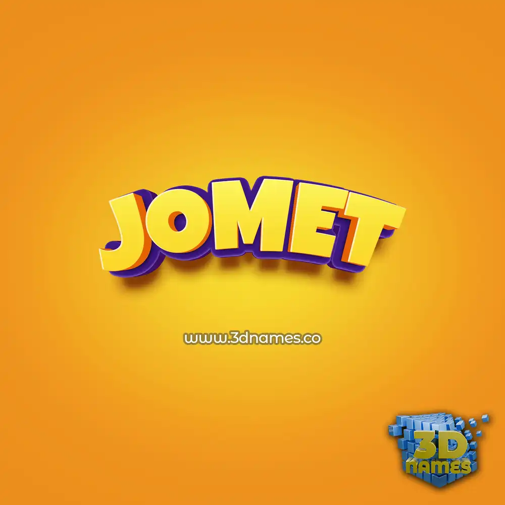 jomet in Orange Toon style - 3D name wallpaper