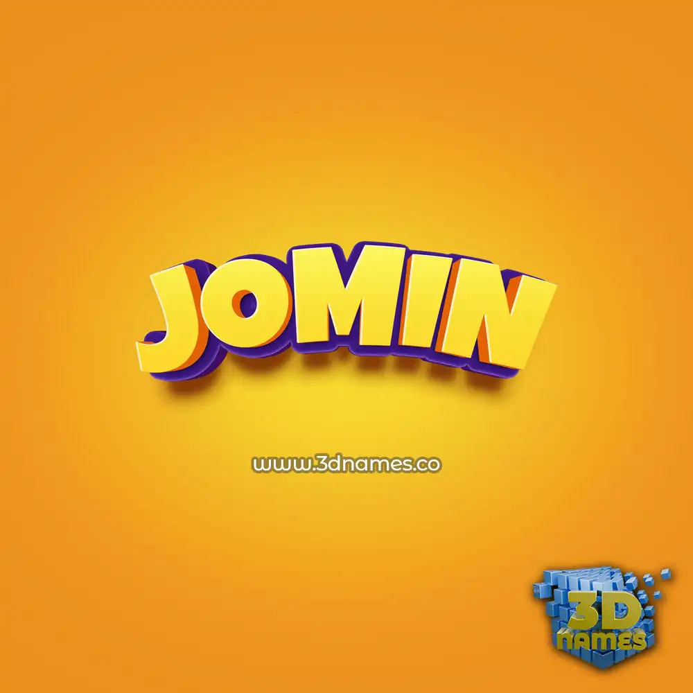 jomin in Orange Toon style - 3D name wallpaper
