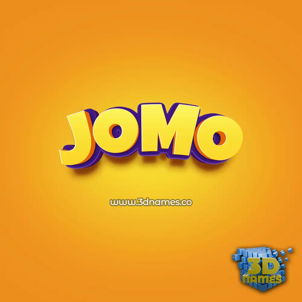 jomo in Orange Toon style - 3D name wallpaper