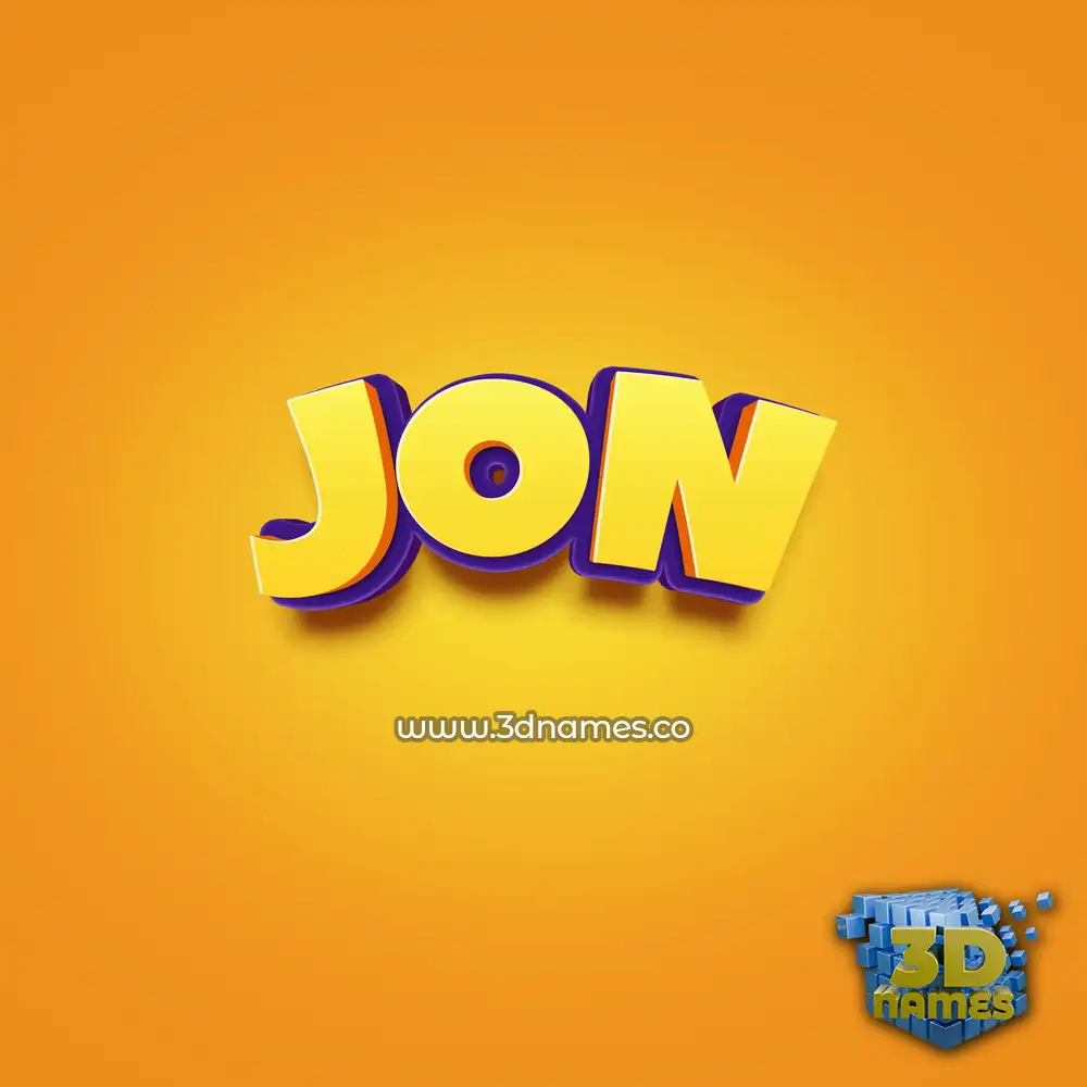 jon in Orange Toon style - 3D name wallpaper